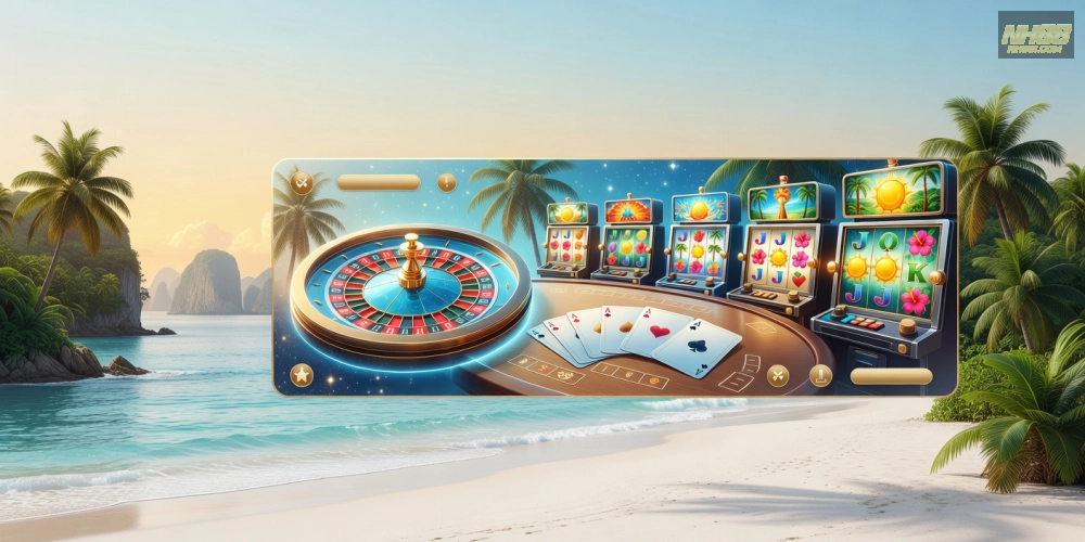 Minh họa giao diện casino da nang nh88 với các trò chơi hấp dẫn và yếu tố Đà Nẵng