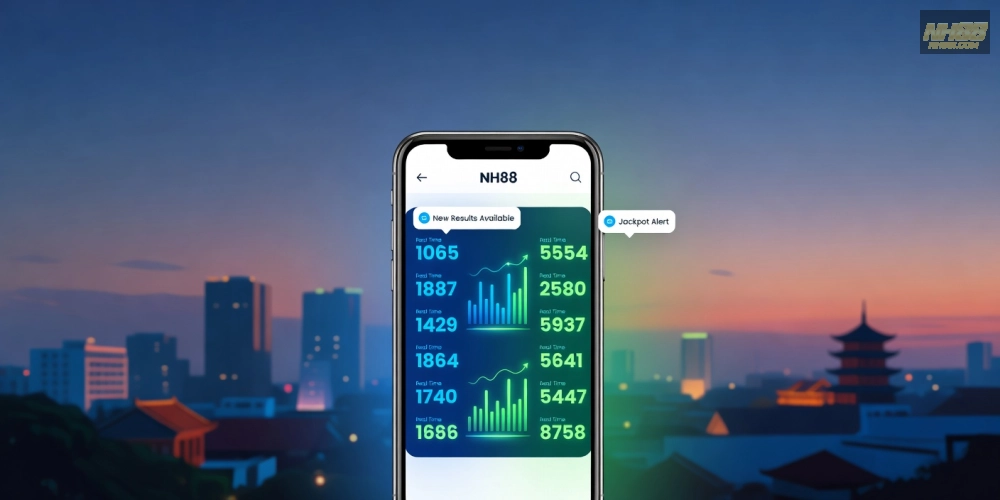 Minh họa giao diện hiển thị kết quả xổ số nh88 nhanh chóng và chính xác