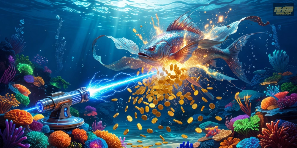 Hình ảnh đại diện cho game bắn cá xèng nh88 Hải Vương với hiệu ứng nổ thưởng sống động.